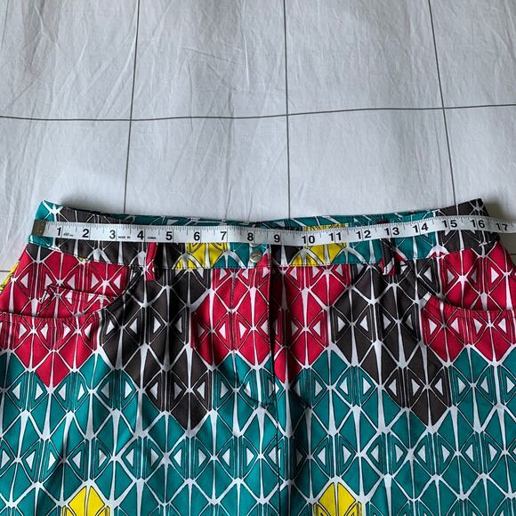 Slazenger Skort Womens 8 Teal Geometric Golf Athletic Casual Modest Active Hike - Picture 6 of 8